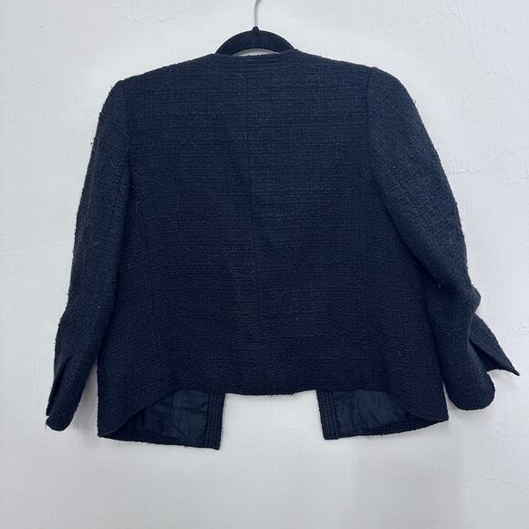 Vince women jacket black size 8 TWEED goth Grunge Old Money Preppy corporatecore - Picture 2 of 9